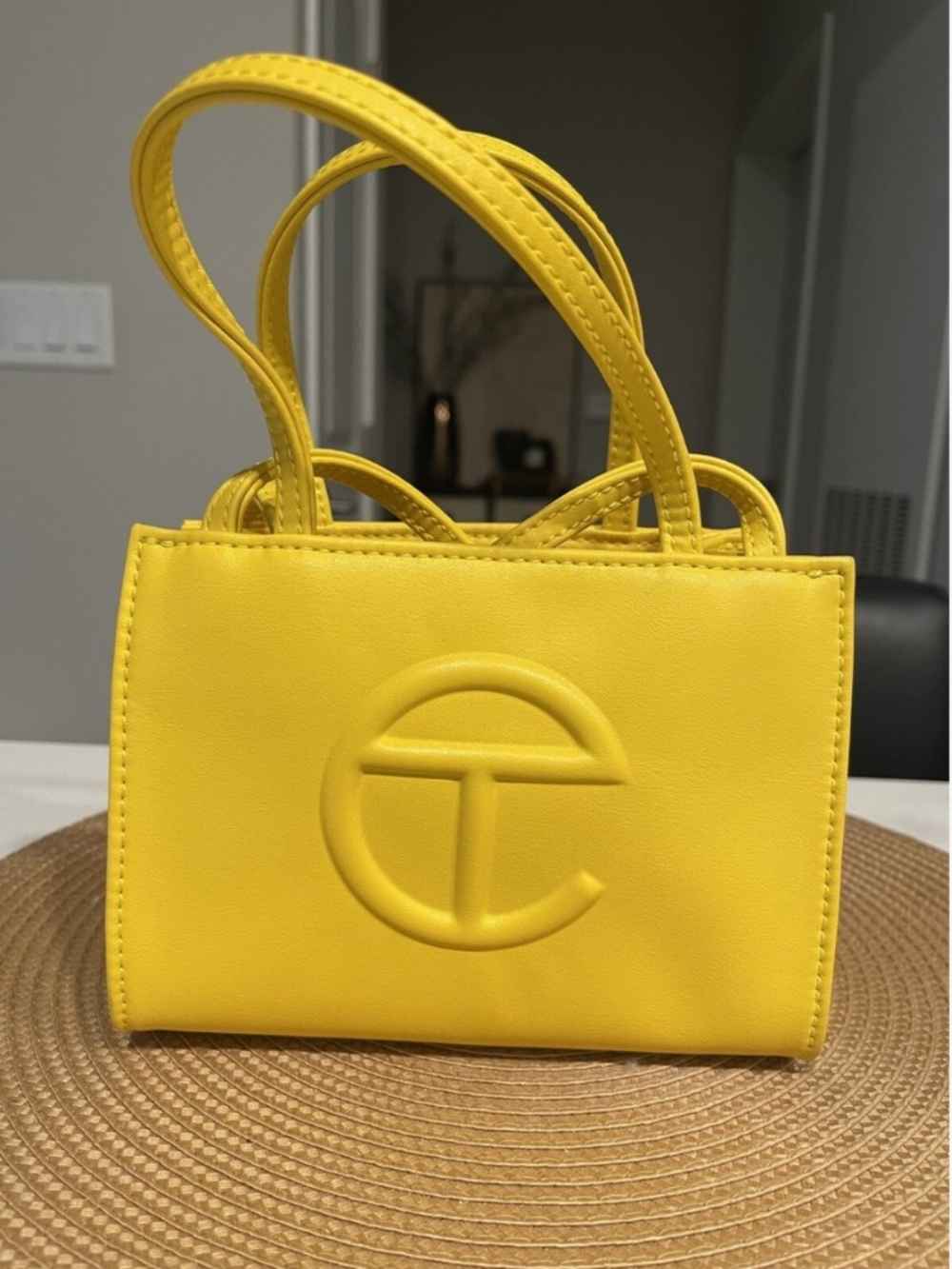 Telfar yellow medium shopping tote women’s purse travel bag